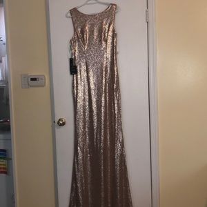 Lulus Gold Sequin Evening Gown